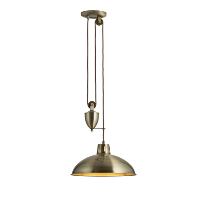 Brimwick Rise & fall pendant Pendant light Antique brass plate
