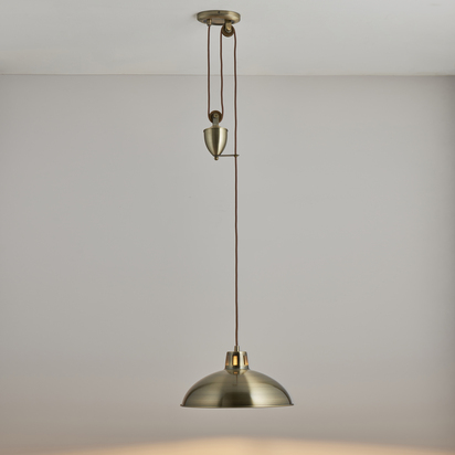 Brimwick Rise & fall pendant Pendant light Antique brass plate