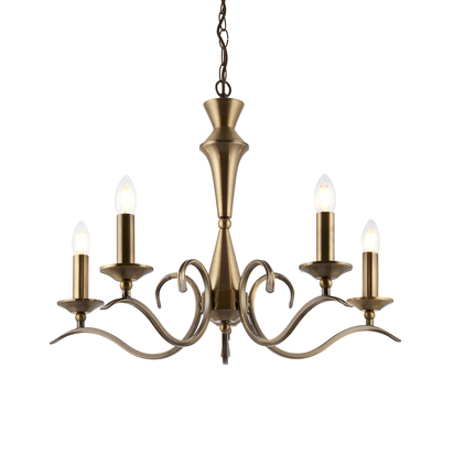 Belvale 5lt pendant Pendant light Antique brass plate