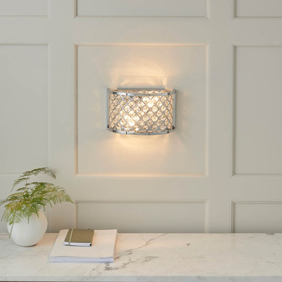 Beechwood 2lt wall Wall light Chrome plate & clear crystal