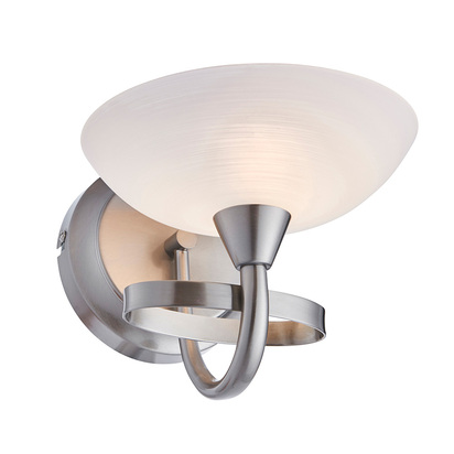 Leyton Wall Wall light Satin chrome plate & white glass