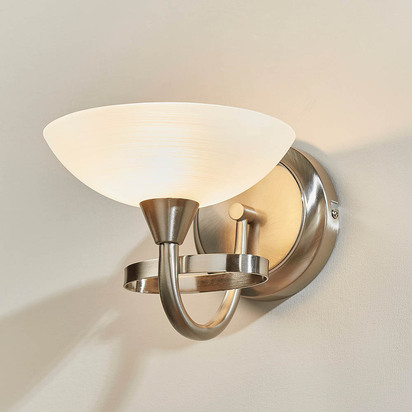Leyton Wall Wall light Satin chrome plate & white glass