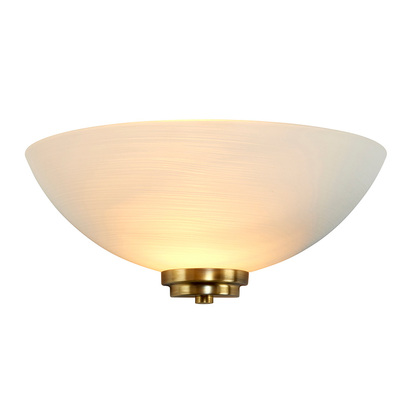 Carcroft Wall Wall light Antique brass plate & white glass