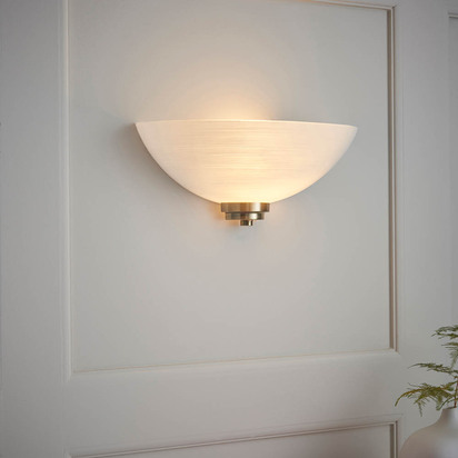 Carcroft Wall Wall light Antique brass plate & white glass