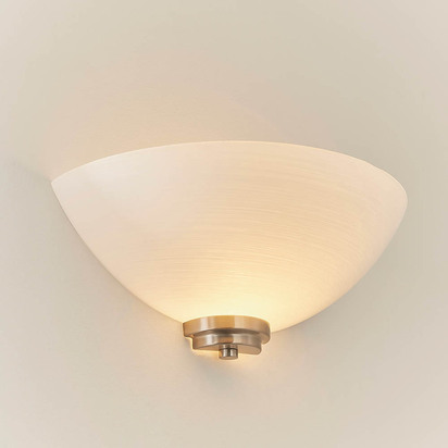 Carcroft Wall Wall light Satin chrome plate & white glass