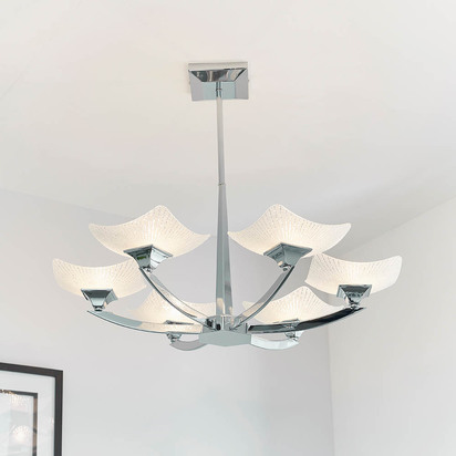 Chiswick 6lt semi flush Semi flush light Chrome plate & scavo glass