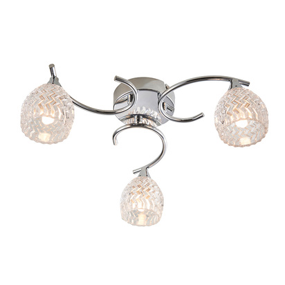 Hampstead 3lt semi flush Semi flush light Chrome plate & clear glass