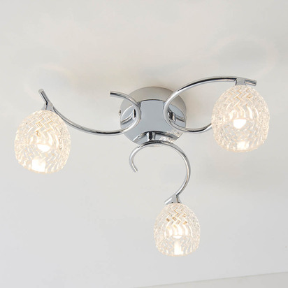 Hampstead 3lt semi flush Semi flush light Chrome plate & clear glass