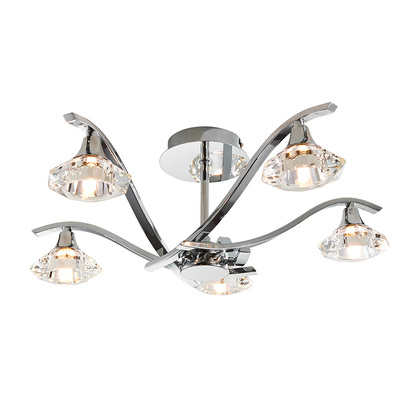 Blythewell 5lt semi flush Semi flush light Chrome plate & clear crystal