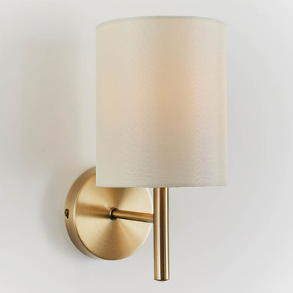 Hartfield Wall Wall light Antique brass plate & cream fabric