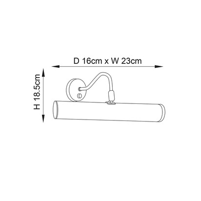 Camworth 230mm wall Wall light Antique brass plate