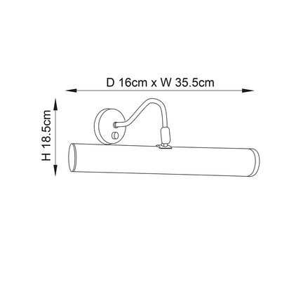 Camworth 2lt 355mm wall Wall light Brass plate