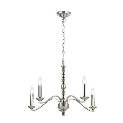 Brookfield 5lt pendant Pendant light Satin nickel plate & natural fabric