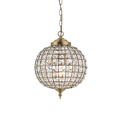 Calworth Pendant Pendant light Antique brass plate & clear glass