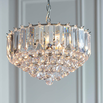 Amberheath 3lt pendant Pendant light Chrome plate & clear acrylic