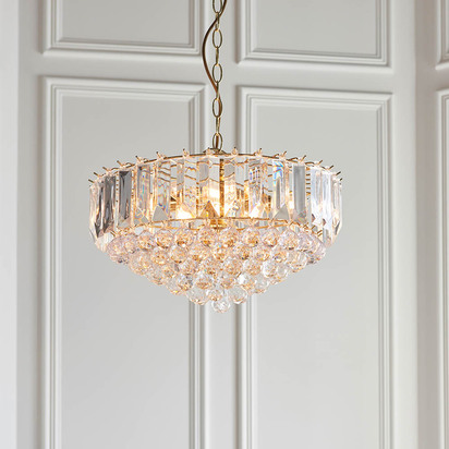 Amberheath 6lt pendant Pendant light Brass plate & clear acrylic