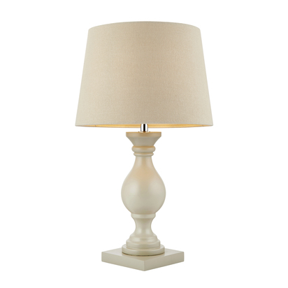 Bramham Table Table light Taupe painted wood & ivory fabric