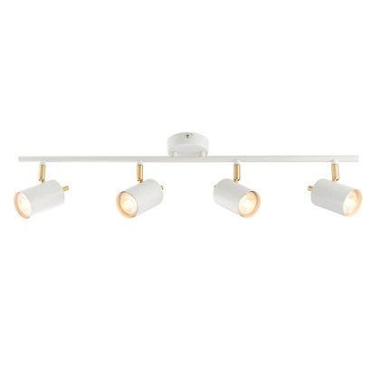 Alderwood 4lt bar spotlight Spot light Matt white paint & satin brass plate