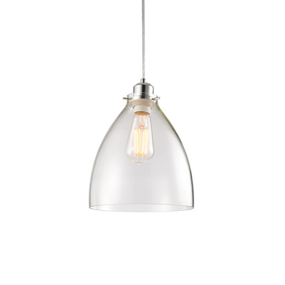 Aftonworth Pendant shade Pendant easyfit light Clear glass & chrome plate