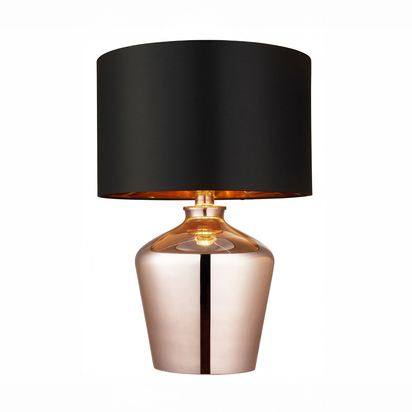 Carbourne Table Table light Copper glass & black fabric