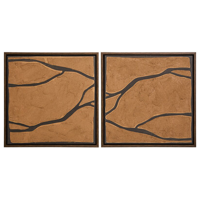 Astratto Set Of 2 Brown and Black Textured Wall Art