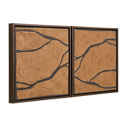 Astratto Set Of 2 Brown and Black Textured Wall Art