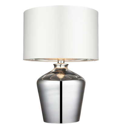 Carbourne Table Table light Chrome glass & ivory fabric