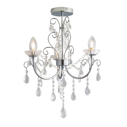 Caldale 3lt semi flush Semi flush light Chrome plate & clear crystal