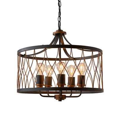 Avongate 5lt pendant Pendant light Matt black & rustic bronze paint