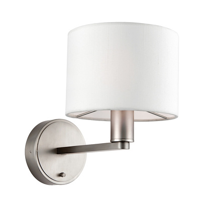 Windsor Wall Wall light Matt nickel plate & vintage white fabric