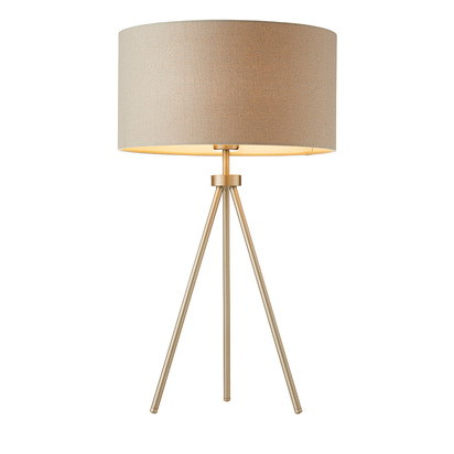 Cammere Table Table light Matt nickel plate & grey fabric