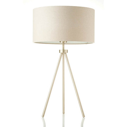 Cammere Table Table light Matt nickel plate & grey fabric