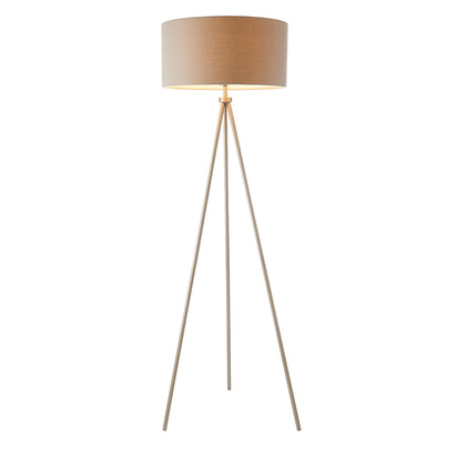 Cammere Floor Floor light Matt nickel plate & grey fabric