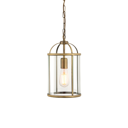 Blytheton Pendant Pendant light Antique brass plate & clear glass
