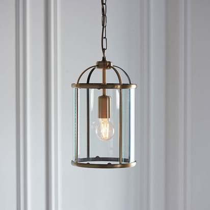 Blytheton Pendant Pendant light Antique brass plate & clear glass