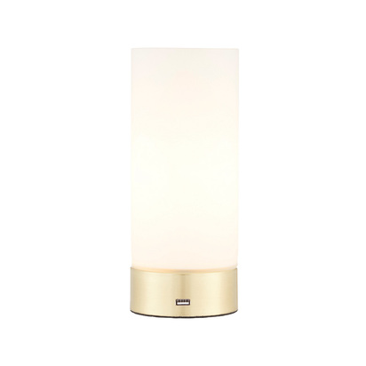 Witley Table USB Table light Brushed brass plate & opal glass