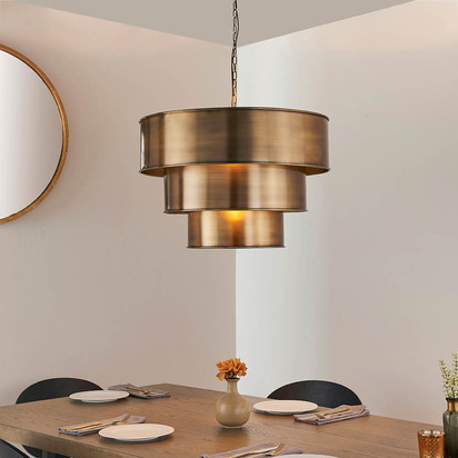 Brentford Pendant Pendant light Aged brass plate