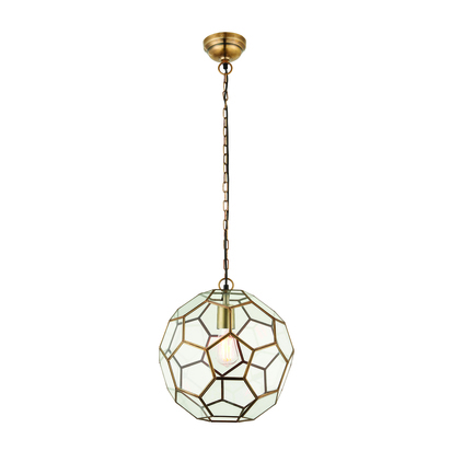 Brammere Pendant Pendant light Antique brass plate & clear glass