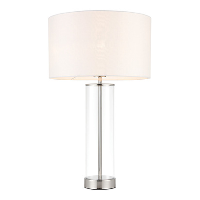 Blythemont Touch Table Table light Bright nickel plate, clear glass & vintage white fabric