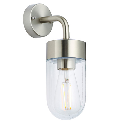 Brentvale Wall Wall light Brushed stainless steel & clear glass
