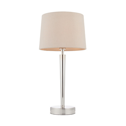 Calcroft Table USB Table light Bright nickel plate & mink fabric