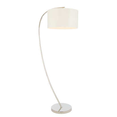 Belfield Floor Floor light Bright nickel plate & vintage white fabric