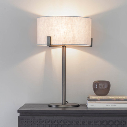 Avonleigh Table Table light Brushed bronze finish & natural linen