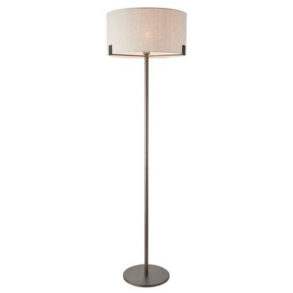 Avonleigh Floor Floor light Brushed bronze finish & natural linen