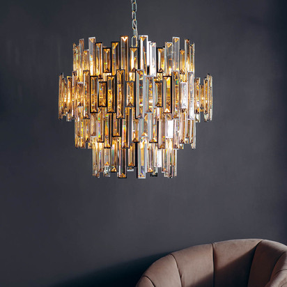 Carwick 15lt pendant Pendant light Chrome plate & champagne crystal