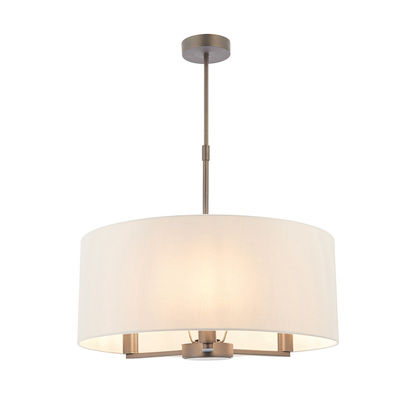 Windsor 3lt pendant Pendant light Dark antique bronze plate & marble fabric