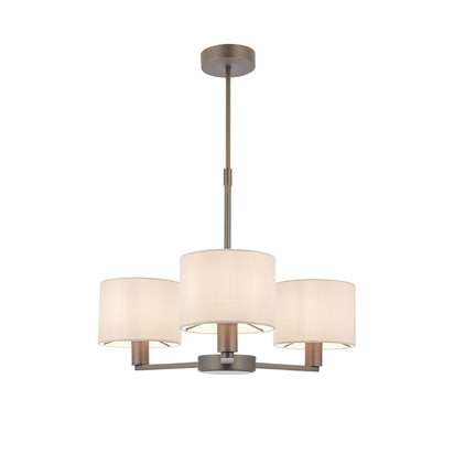 Windsor 3lt pendant Pendant light Dark antique bronze plate & marble fabric