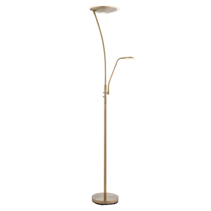 Bakewell Mother & child task floor Floor light Antique brass plate & frosted plastic