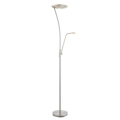 Bakewell Mother & child task floor Floor light Satin chrome plate & frosted plastic