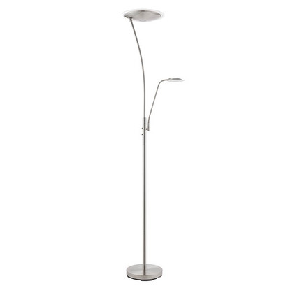 Bakewell Mother & child task floor Floor light Satin chrome plate & frosted plastic
